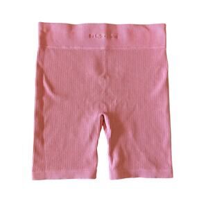 Civil Regime x No Tomorrow Women's Pink Ribbed Biker Shorts Size Medium